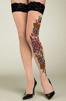 Blooming Flowers Tattoo Stockings
