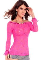Fluorescent Pink Lace Camisole