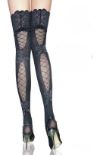 Faux Lace-Up Mid-Thigh Stockings