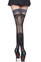 Sheer Thigh-Highs with Lacy Pattern