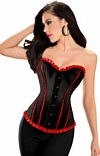 Sexy Black Corset with Red Stripes