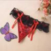 Lettered G-String with Lace Band and Twin Bows