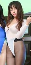 Long-Sleeved Thong Leotard with Crotch Opening