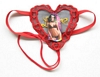 Lace Heart Twin G-String, Red