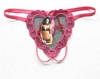 Lace Heart Twin G-String, Hot Pink