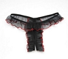 Sheer Split-Crotch Panties, Black