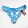 Embroidered Butterfly Thong, Blue