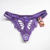 Embroidered Butterfly Thong, Purple