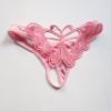 Embroidered Butterfly Thong, Pink