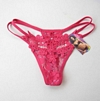 Flowery Double-String Thong, Fuchsia