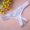 Sheer Crotchless Thong w/ Pearl String