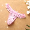 Split Crotch Pearl String Panties with Bow