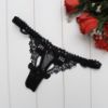 Fancy Lace Thong with Peep Hole Front