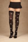 Opaque Thigh-High with Skull Print