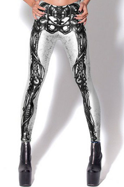 Cyborg Skeleton Print Leggings