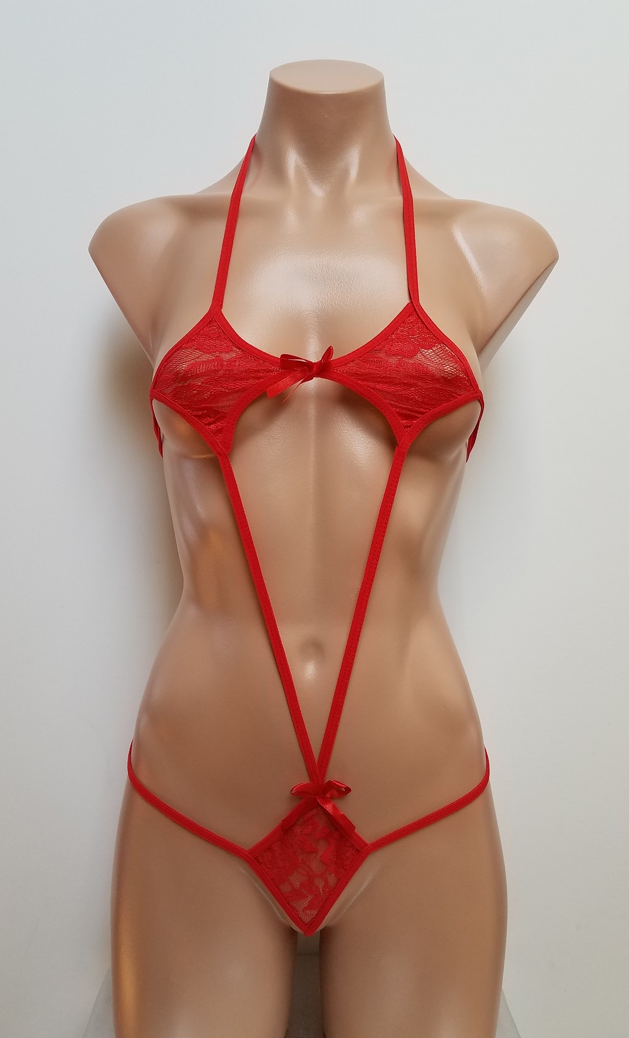 Lace G-String Monokini with Bows